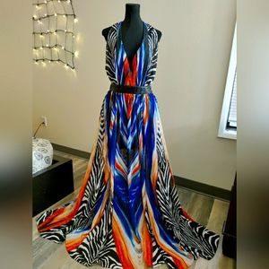 NWT TOV Holy Los Angeles Tie Me Up Long Maxi RacerBack Dress